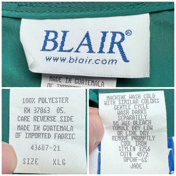 Blair Jade Green Sleeveless Blouse Silky Scoop Neck Pullover XL - Picture 3 of 10